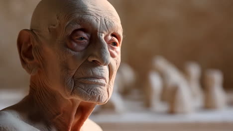 detailed portrait of an elderly figure