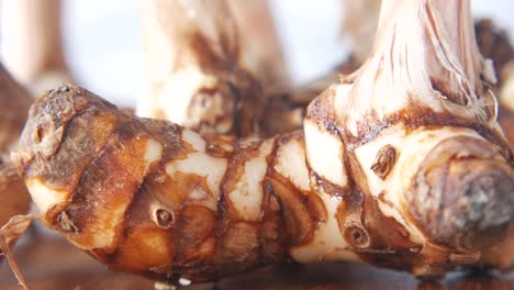 close-up of fresh ginger roots