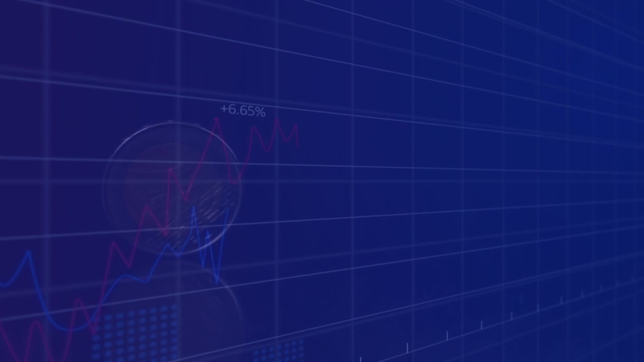 Animation of data processing over coin