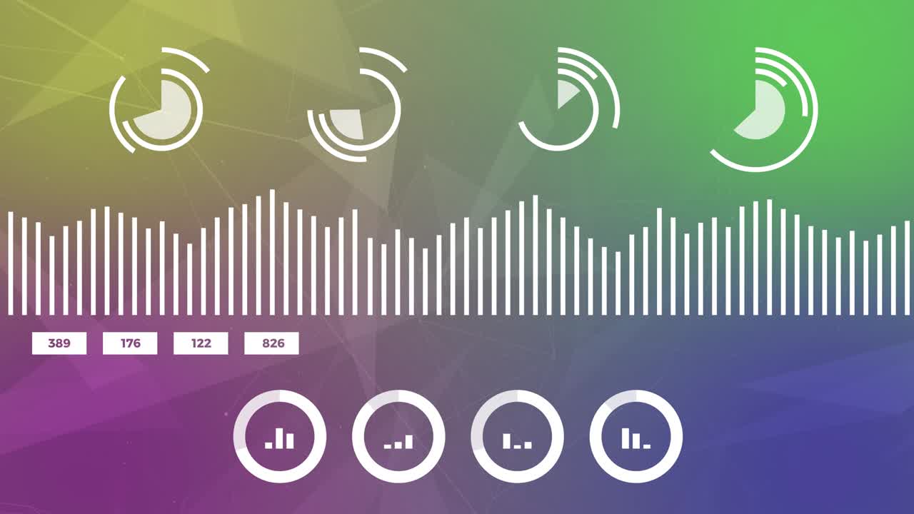 데이터 및 보고 통계, 그래프 다이어그램으로 애니메이션