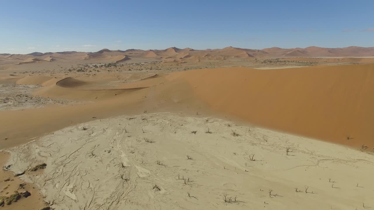 Drone shot of Deadvlei at Sossuvlei in Namib Desert, Namibia