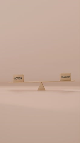 veritcal video of action and inaction balancing on seesaw