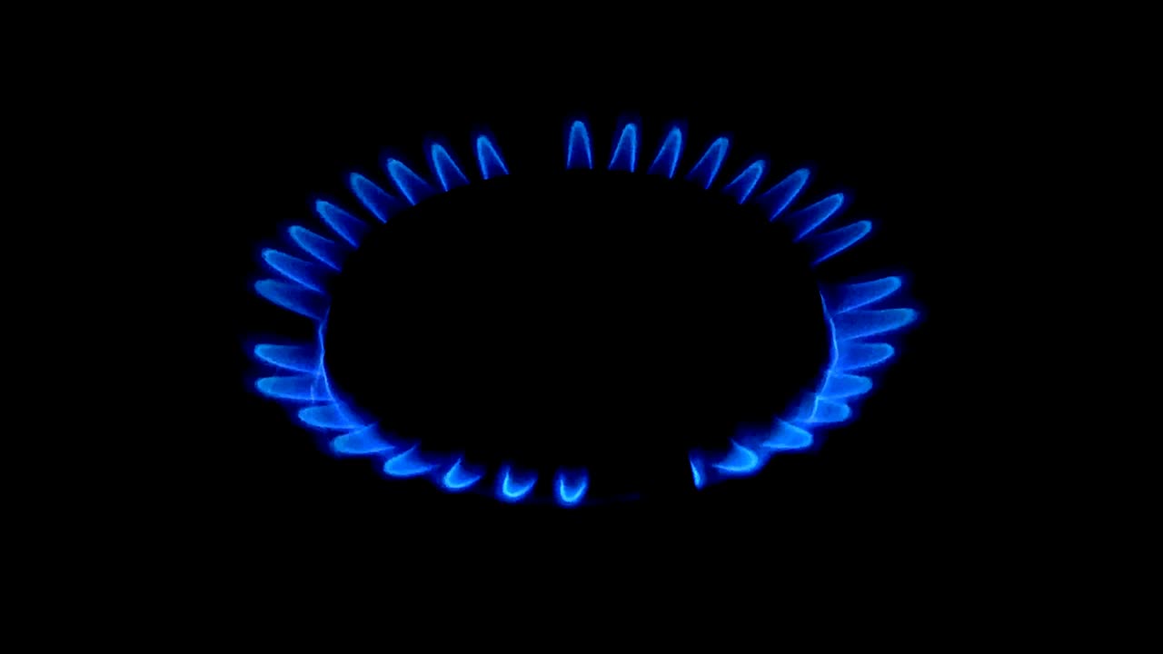 스토브에 가스 버너 불.