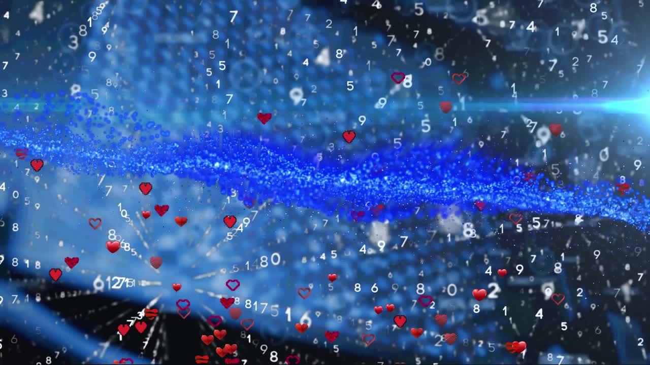 Animation of blue mesh and data processing