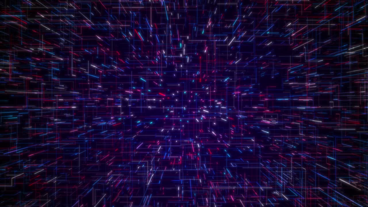 Futuristic Digital Data Background with Flowing Lines, Circuits, and AI Elements