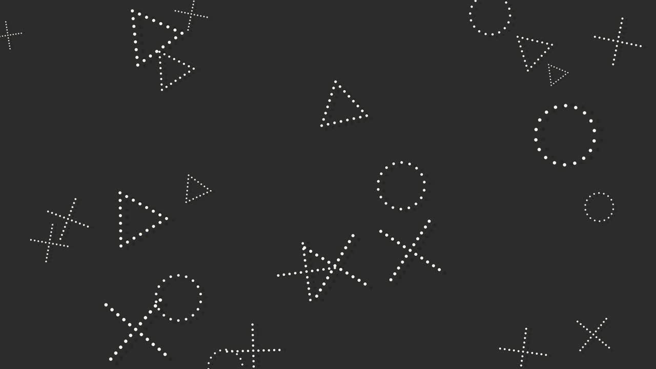 검은 피스 패턴: 원, 삼각형 및 점