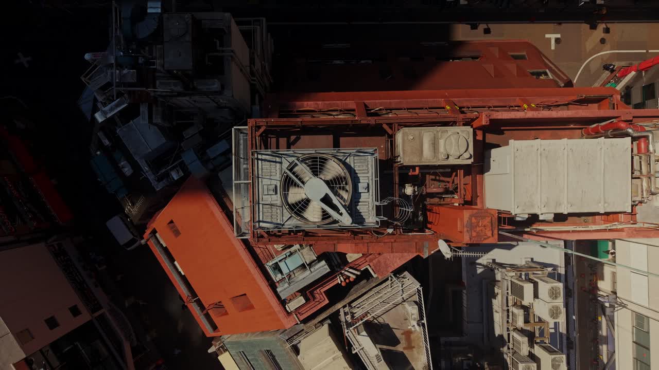 Aerial View of Rooftop Air Conditioning Units