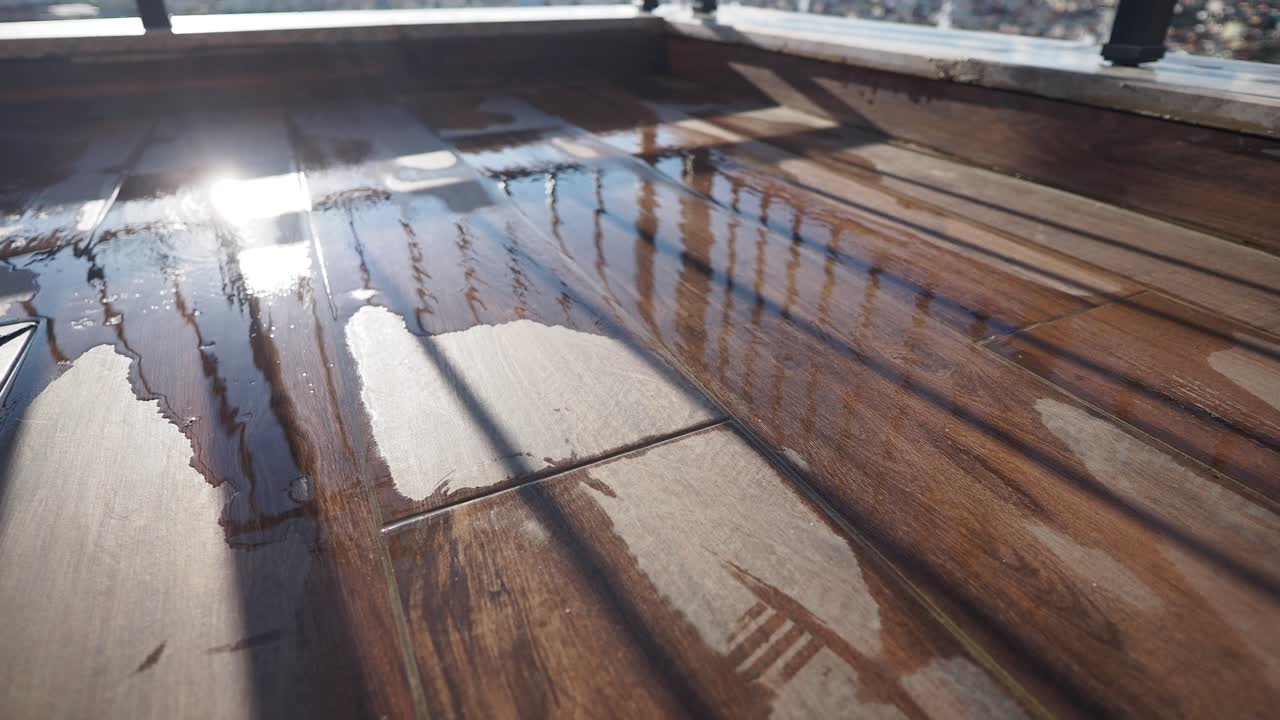 Wet Wood Floor