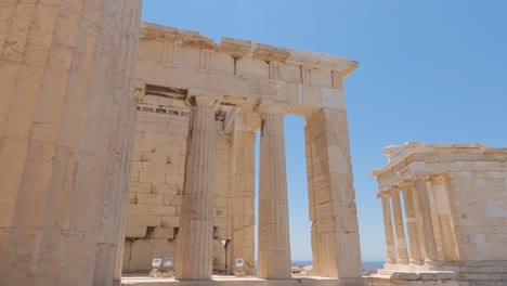 monumental gateway, propylaea, that serves as the entrance to the acropolis of athens, greece