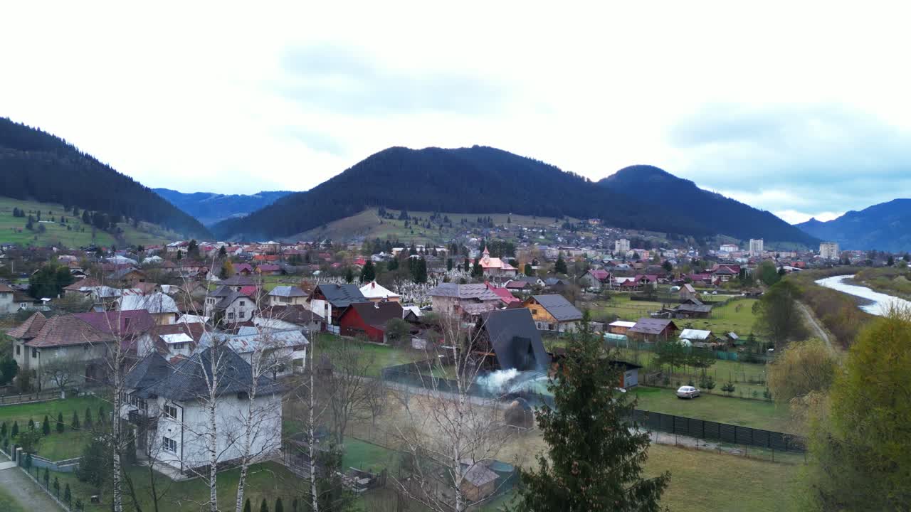 aerial of C&acirc;mpulung Moldovenesc is a city in Suceava County, northeastern Romania