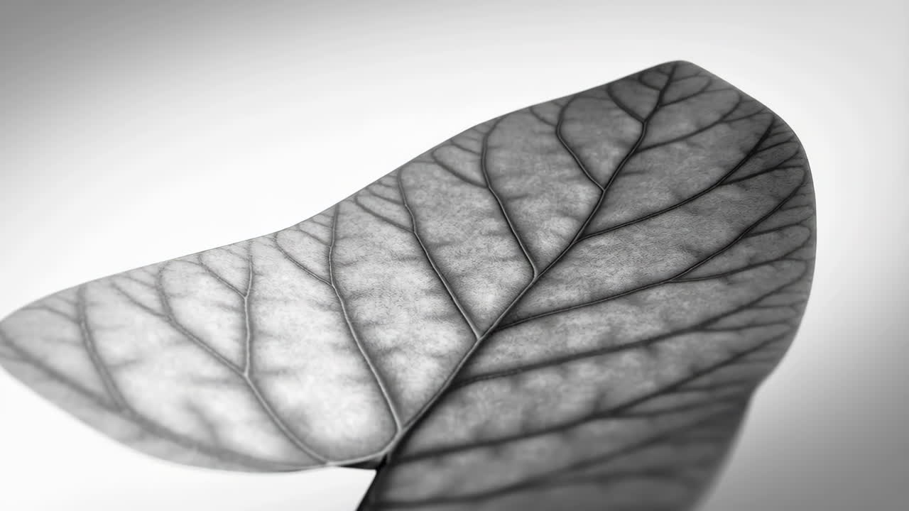 Monochrome Close-up of Leaf Veins