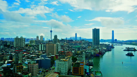 Arquitectura-De-Construcción-De-Lapso-De-Tiempo-En-La-Ciudad-De-Macao