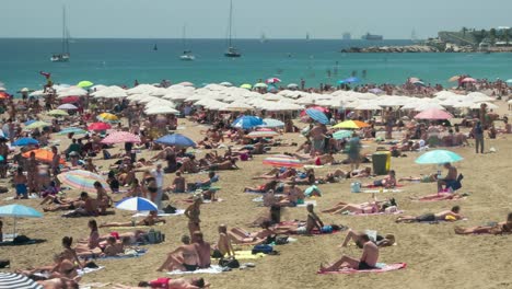 beaches of barcelona city.time lapse.long exposure.4k.