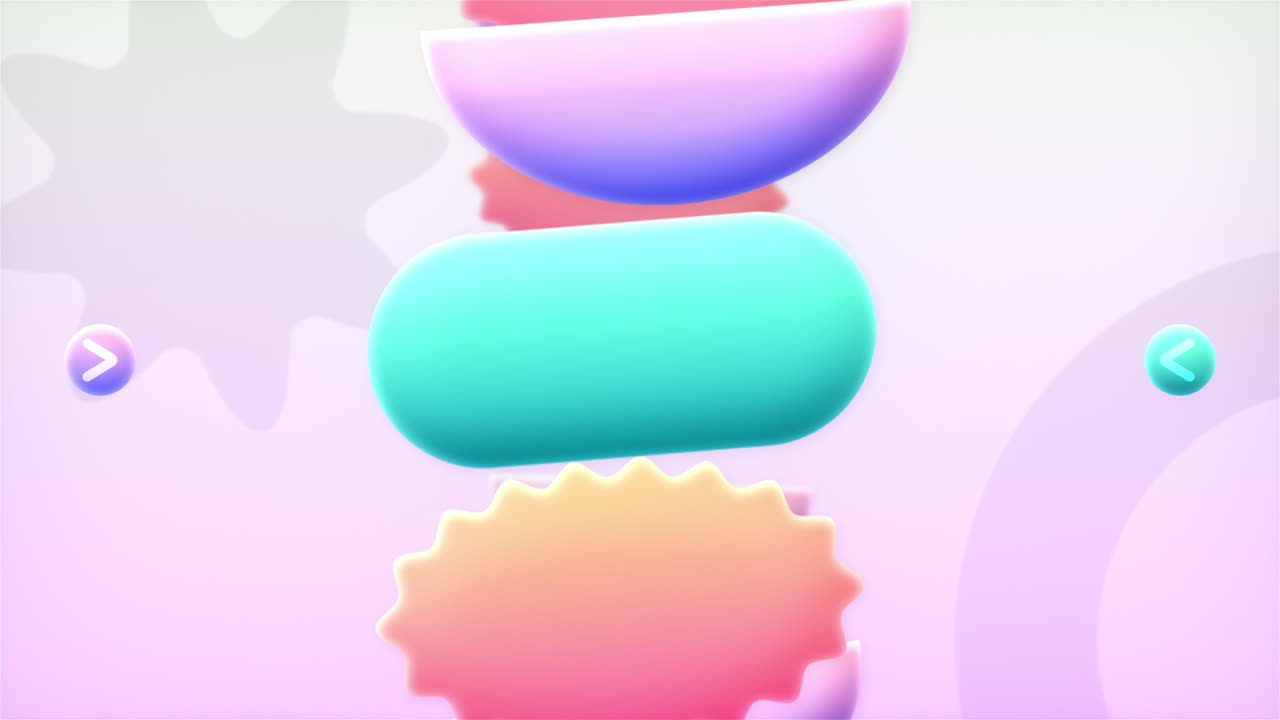 Animation med blød pastelgeometri