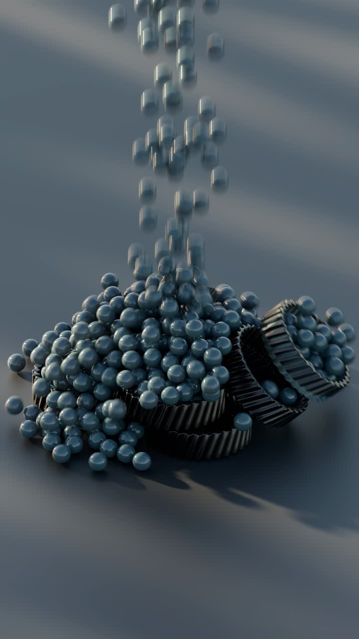 기어와 공의 추상 3d 렌더링