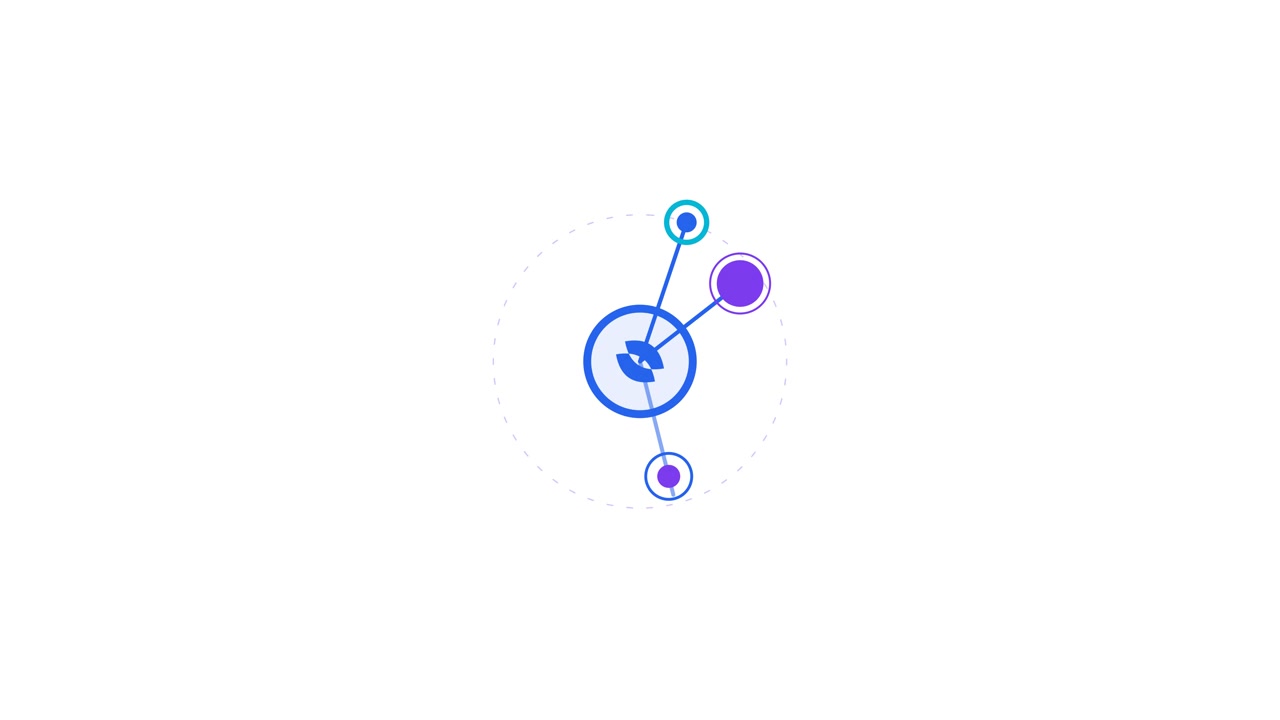 Animated Abstract Network Node Graphic on White Background