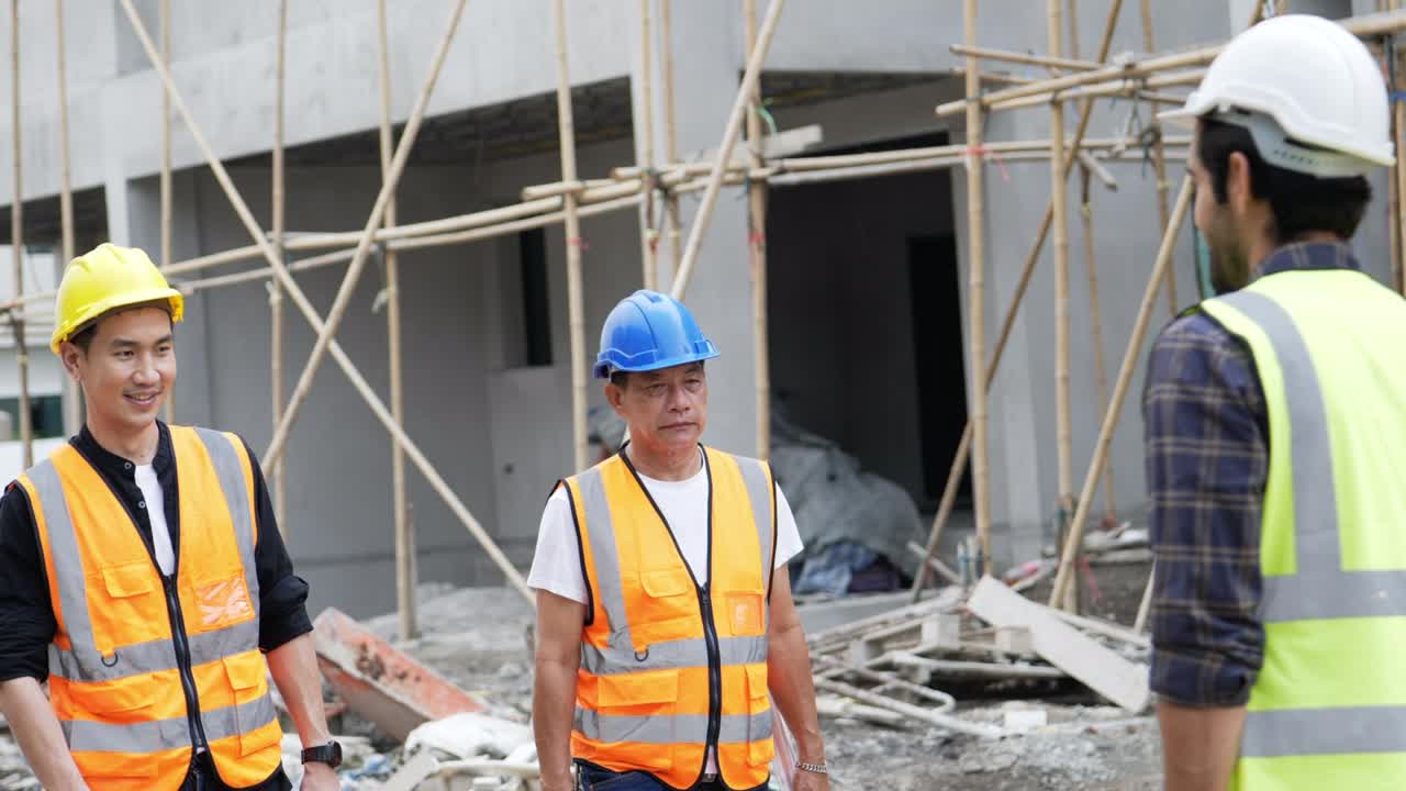 ingeniero civil estrecha la mano y luego se aleja