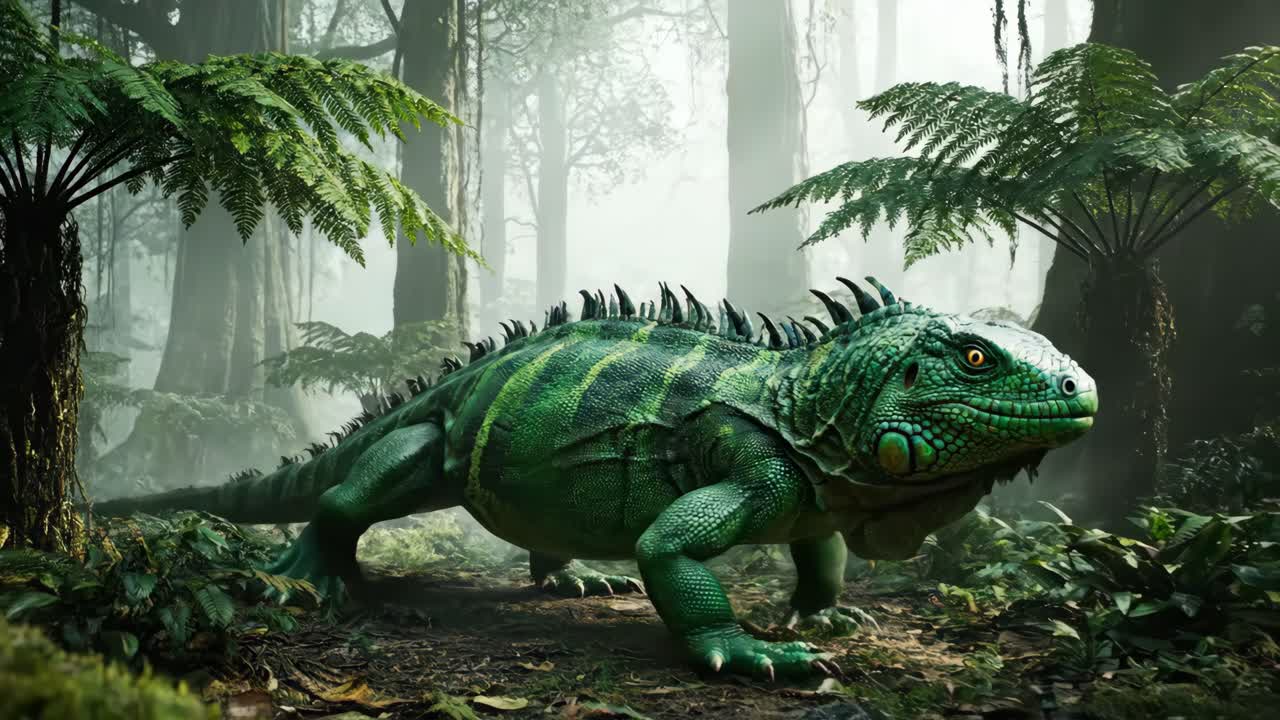 Iguana in a Tropical Forest