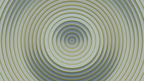 White circles with gold lines 3D render seamless loop animation