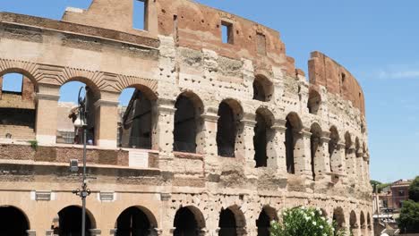 colosseum interior south side wall in a bright sunny summer day