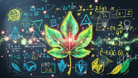 conceptual image of science and nature with mathematical equations
