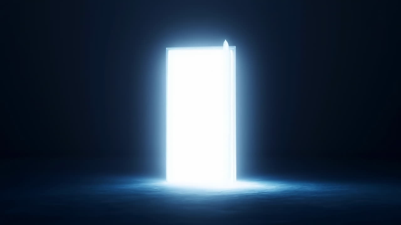 Mysterious Glowing Door Opens Revealing Bright Light