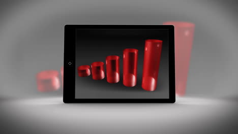 video about tablet showing statistics