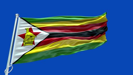 4k Highly Detailed Flag Of Zimbabwe - Zimbabwe Flag High Detail - National flag Zimbabwe wave Pattern loopable Elements