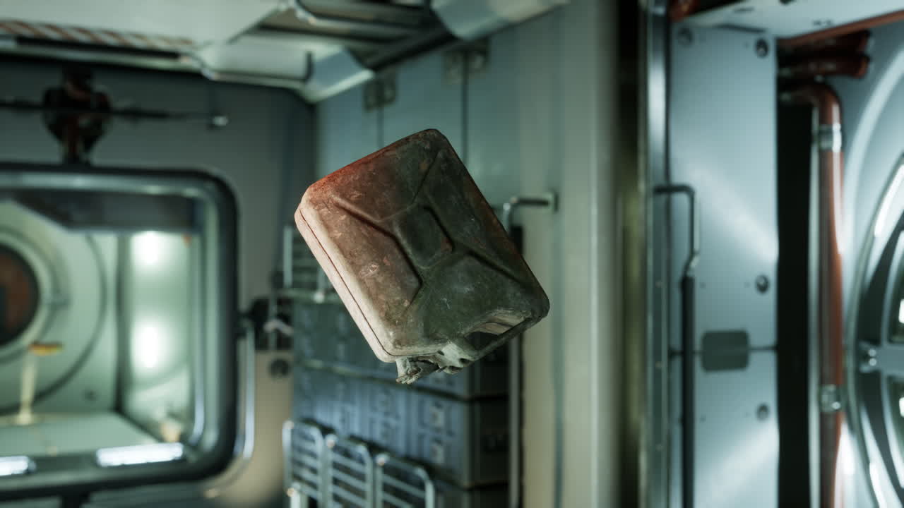 오래된 국제 우주 정거장에서 떠다니는 연료 통