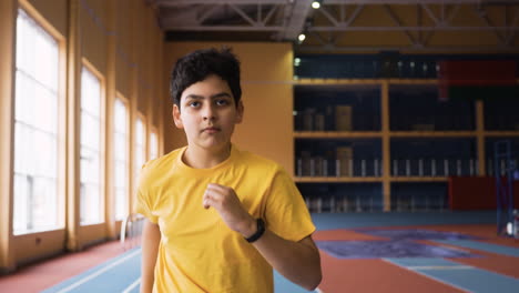 boy running indoors