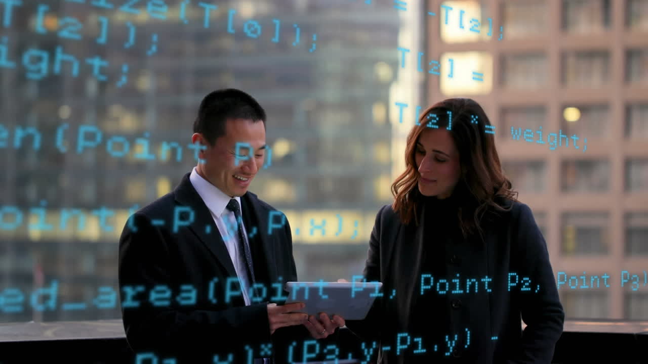 animación de iconos digitales sobre hombre de negocios usando auriculares vr