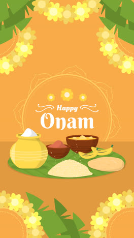 an animation of flat indian onam illustration