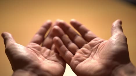 two hands are open and facing upward, conveying a sense of invitation and trust. the soft lighting creates a warm atmosphere, suggesting a moment of sharing or contemplation.
