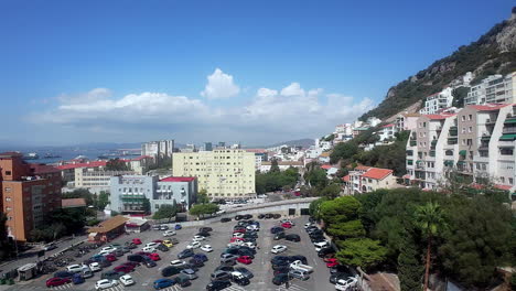 Scenic-Views-Across-Gibraltar-from-a-Cable-Car-Ride-Going-up-in-Slow-Motion