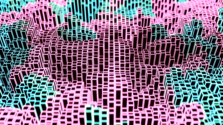 4K Abstrakte digitale Datenblöcke
