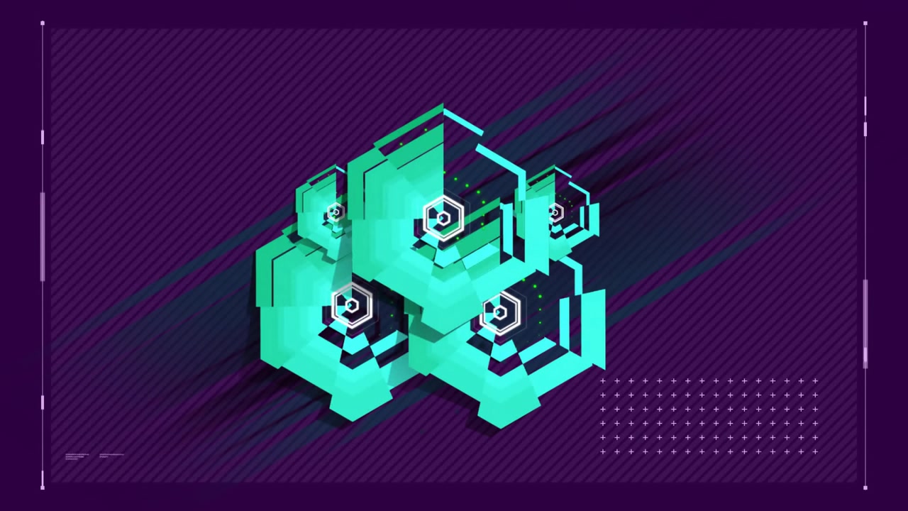 Diagonal lines and dotted pattern on purple background with animation effect