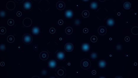 abstract animation of retro disco colorful particles and circles appearing and blinking on the black background. animation. blurred colored particle lights abstract background