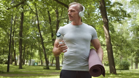 man exercising outdoors in a park