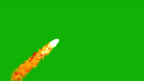 rocket fire stream motion graphics with green screen background