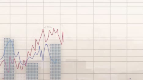 Animation-Der-Statistischen-Datenverarbeitung-über-Ein-Gitternetz-Im-Vergleich-Zur-Luftaufnahme-Des-Stadtbildes