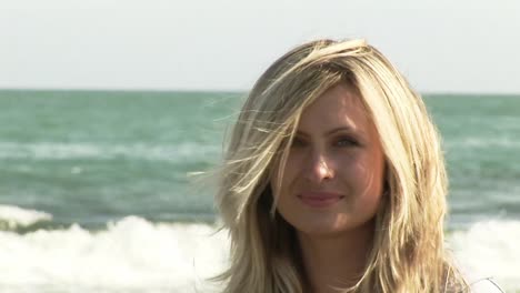 Woman-relaxing-at-Beach