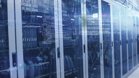 animazione dell'elaborazione dei dati sulla sala server