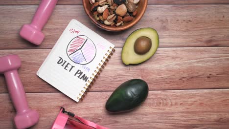 plan de dieta de estilo de vida saludable con ejercicio y comida