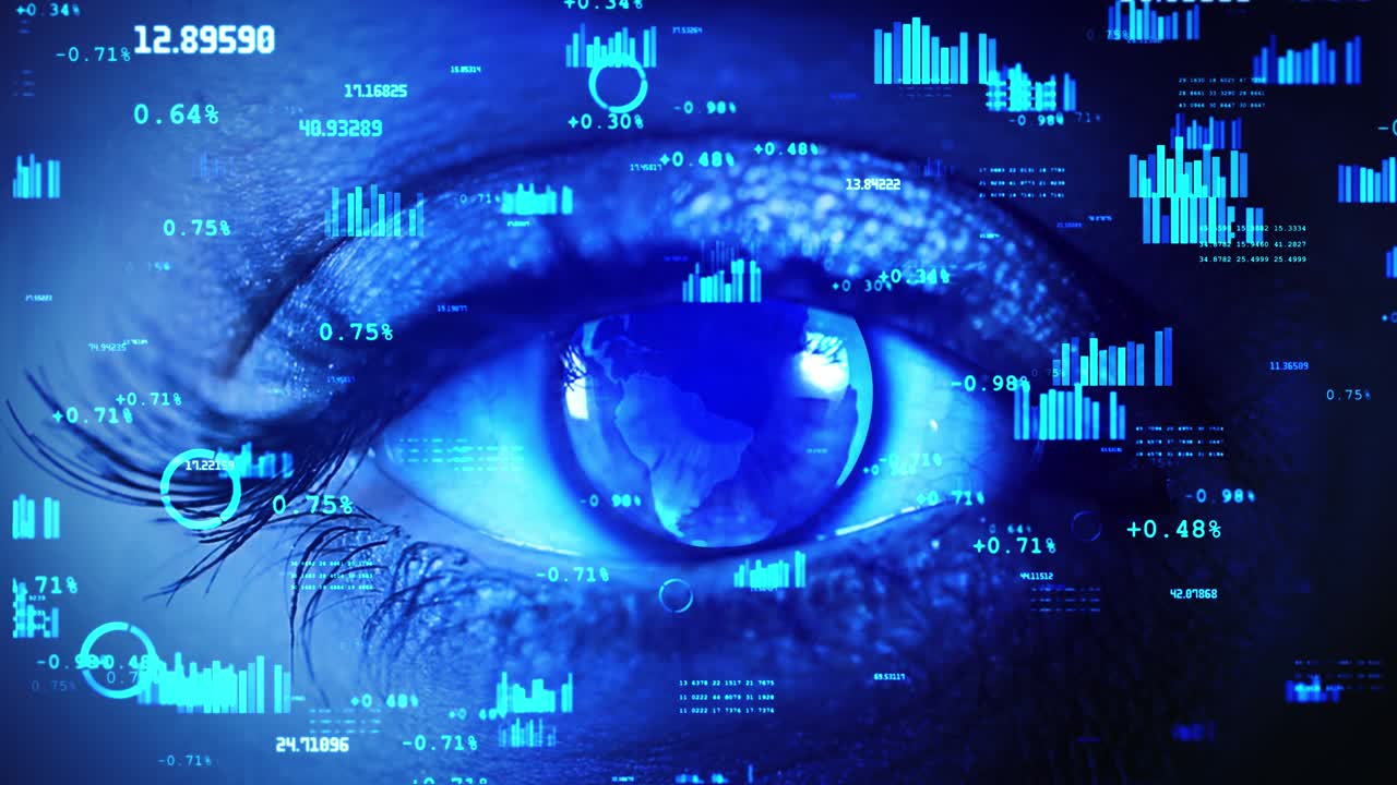 4k blockchain connections and bar charts stock market crash stock market index intro loop animation