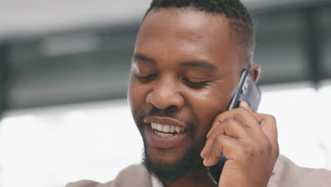 Business,-black-man-and-phone-call-with-watch