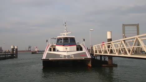 boat in mooring. hook of holland. netherlands. 2022