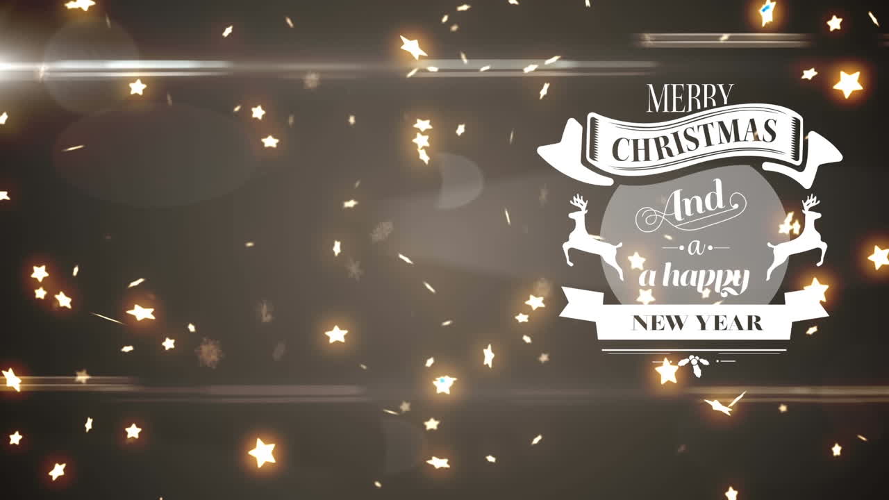 크리스마스 축하와 회색 배경에 눈이 떨어지는 애니메이션