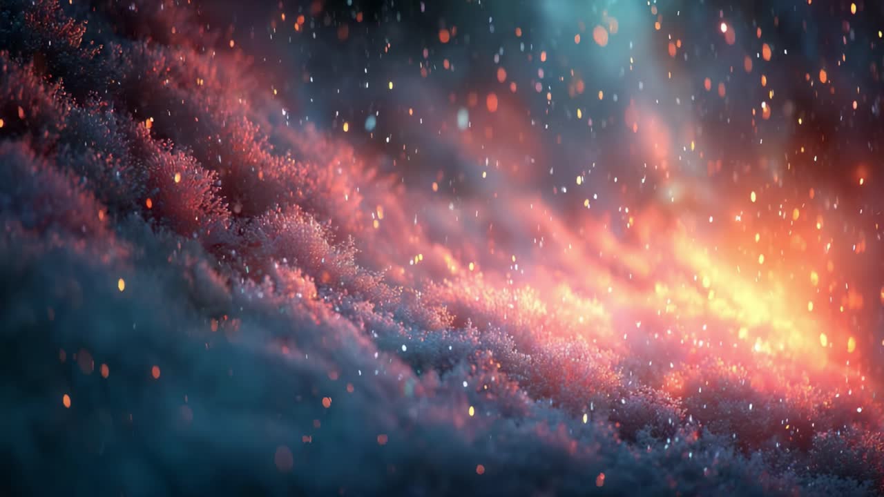 A Mesmerizing Scene of Vibrant Light and Delicate Particles Over Soft Textured Background, Creating a Dreamlike and Ethereal Atmosphere in a Enchanted Environment