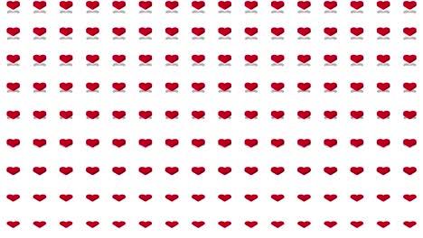 fondo isométrico romántico corazones rojos onda horizontal