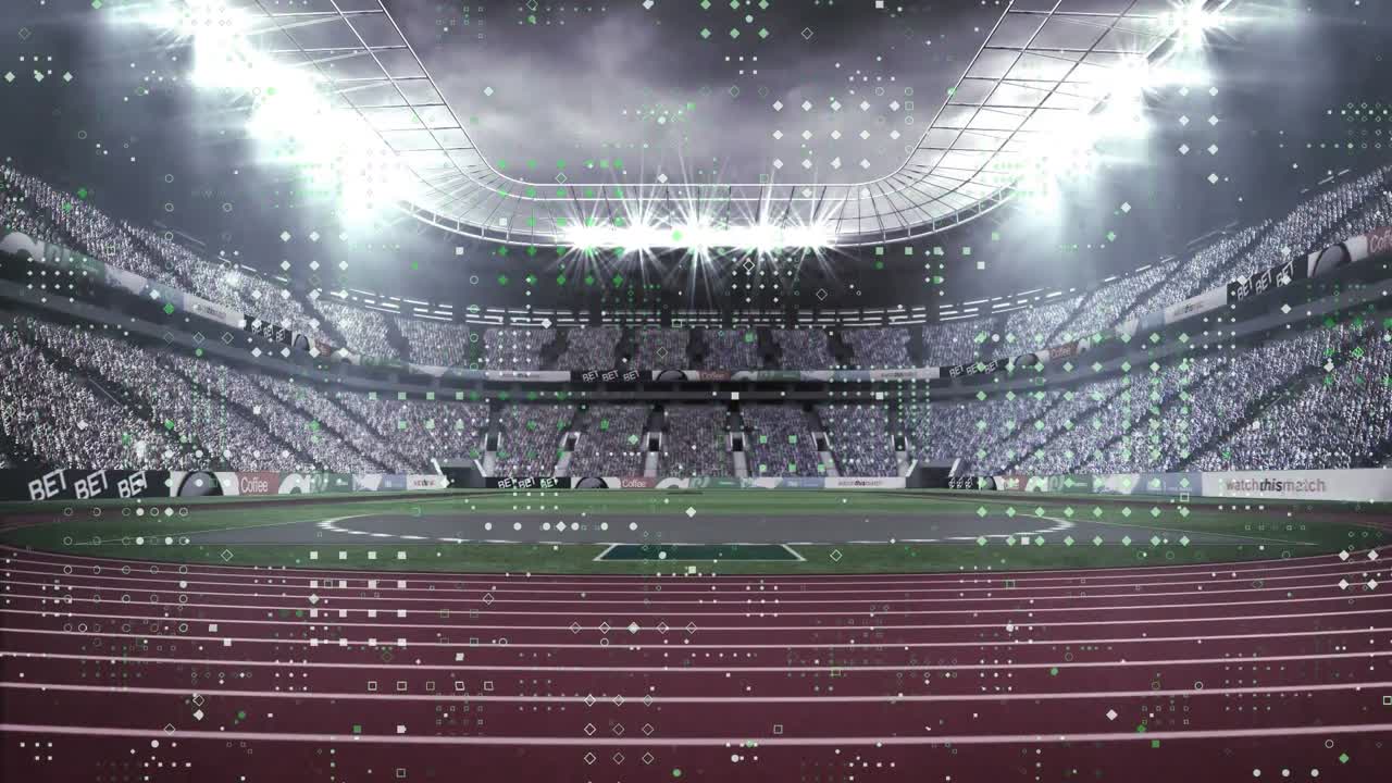 Animering av databearbetning över en idrottsarena